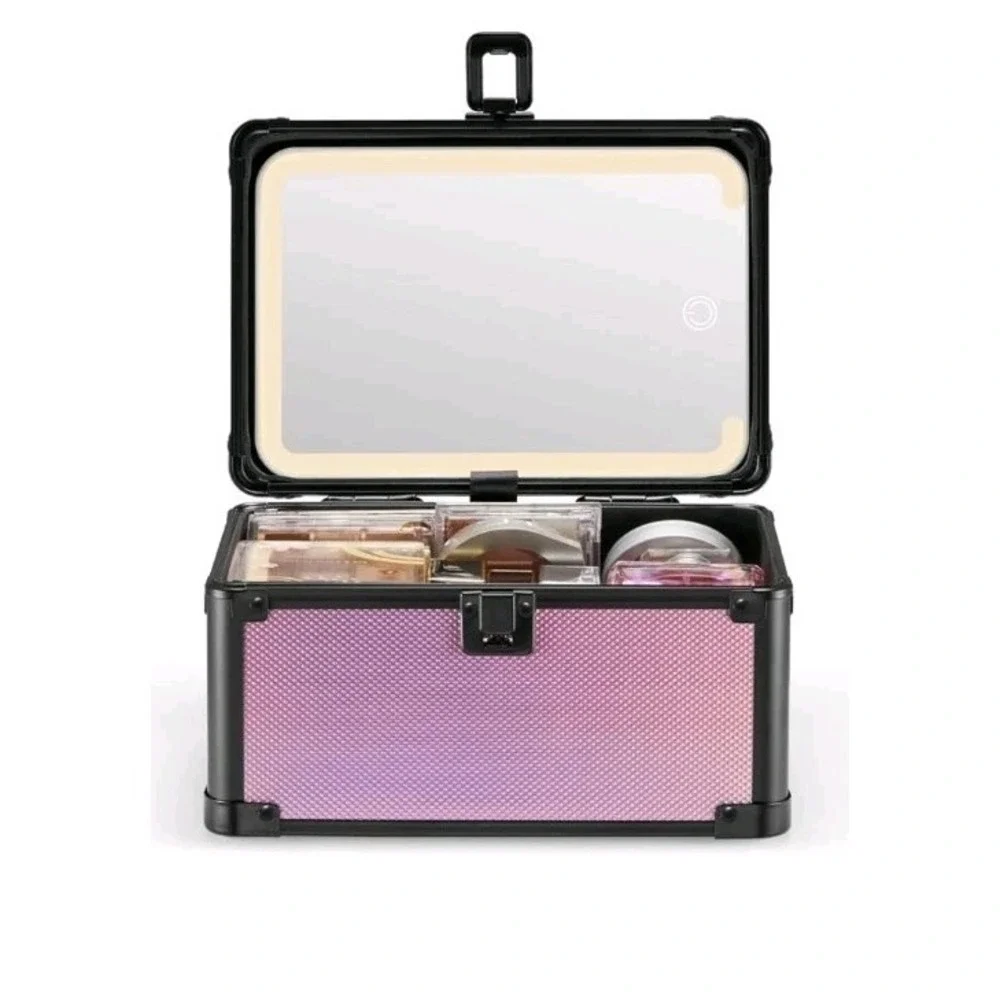 Qislee Makeup Box with Detachable Lighted Mirror – Waterproof Travel